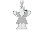 FJC Finejewelers 14k White Gold Medium Girl with Bow On Right Engravable Charm
