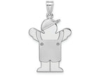 FJC Finejewelers 14k White Gold Medium Boy with Hat On Left Engravable Charm