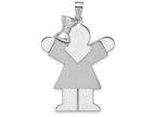 FJC Finejewelers 14k White Gold Large Girl with Bow On Left Engravable Charm