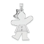 FJC Finejewelers 14k White Gold Large Boy with Hat On Right Engravable Charm
