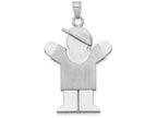 FJC Finejewelers 14k White Gold Large Boy with Hat On Right Engravable Charm