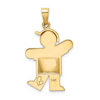 FJC Finejewelers 14k Yellow Gold Puffed Boy with Hat On Left Engravable Charm