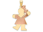 FJC Finejewelers 14k Two-tone Gold Puffed Girl with Bow On Right Engravable Charm