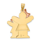 FJC Finejewelers 14k Two-tone Gold Big Girl Little Girl Engravable Charm