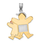 FJC Finejewelers The Kids® Big Boy and Little Girl Engraveable Charm / Pendant Necklace