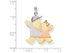 FJC Finejewelers The Kids® Big Boy and Little Girl Engraveable Charm / Pendant Necklace