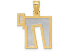 FJC Finejewelers 14k Two-tone Gold Solid Satin Chai Charm