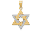 FJC Finejewelers 14k Two-tone Gold Star Of David Charm 16 x 25mm