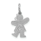 FJC Finejewelers 14k White Gold Mini Girl Charm 9 x 18mm