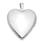 FJC Finejewelers 14k 20mm White Gold Plain Polished Heart Locket Pendant Necklace 18 inch chain included