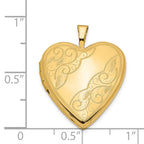 FJC Finejewelers 14k 20mm Side Swirl Heart Locket Pendant Necklace 18 inch chain included
