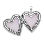 FJC Finejewelers 14k 20mm White Gold Flower Vine Border Heart Locket Pendant Necklace 18 inch chain included