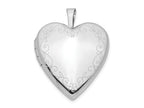 FJC Finejewelers 14k 20mm White Gold Flower Vine Border Heart Locket Pendant Necklace 18 inch chain included