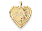 FJC Finejewelers 14k 20mm Enamel Flowers Mom Heart Locket Pendant Necklace 18 inch chain included