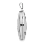 FJC Finejewelers 14k White Gold 26mm Oval 1/2 Hand Engraved Locket Pendant Necklace 18 inch chain included