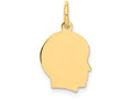 FJC Finejewelers 14k Yellow Gold Plain Small .018 Gauge Facing Right Engravable Boy Head Charm