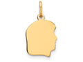 FJC Finejewelers 14k Yellow Gold Plain Small .035 Gauge Facing Right Engravable Girl Head Charm