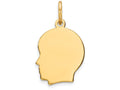 FJC Finejewelers 14k Yellow Gold Plain Small .009 Gauge Facing Left Engravable Boy Head Charm