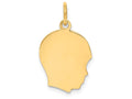 FJC Finejewelers 14k Yellow Gold Plain Medium .018 Gauge Facing Right Engravable Boy Head Charm