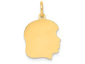 FJC Finejewelers 14k Yellow Gold Plain Medium .009 Gauge Facing Right Engravable Girl Head Charm