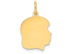 FJC Finejewelers 14k Yellow Gold Plain Medium .035 Gauge Facing Right Engravable Girl Head Charm