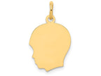 FJC Finejewelers 14k Yellow Gold Plain Medium .035 Gauge Facing Left Engravable Boy Head Charm