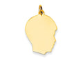 FJC Finejewelers 14k Yellow Gold Plain Medium .009 Gauge Facing Right Engravable Boy Head Charm