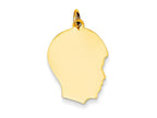 FJC Finejewelers 14k Yellow Gold Plain Medium .018 Gauge Facing Right Engravable Boy Head Charm