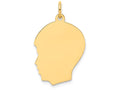 FJC Finejewelers 14k Yellow Gold Plain Medium .027 Gauge Facing Left Engravable Boy Head Charm