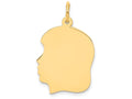 FJC Finejewelers 14k Yellow Gold Plain Medium .009 Gauge Facing Left Engravable Girl Head Charm