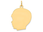 FJC Finejewelers 14k Yellow Gold Plain Large .035 Gauge Facing Left Engravable Boy Head Charm