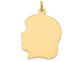 FJC Finejewelers 14k Yellow Gold Plain Large .011 Gauge Facing Left Engravable Girl Head Charm