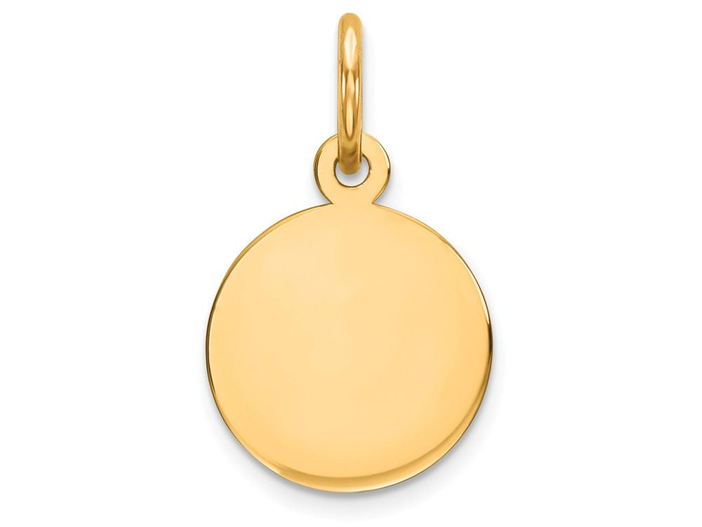 FJC Finejewelers 14k Yellow Gold Plain .011 Gauge Circular Engravable Disc Charm