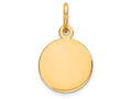 FJC Finejewelers 14k Yellow Gold Plain .013 Gauge Circular Engravable Disc Charm