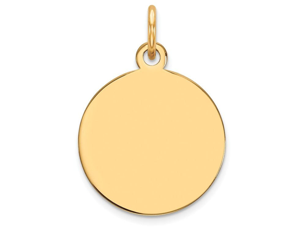 FJC Finejewelers 14k Yellow Gold Plain .009 Gauge Circular Engravable Disc Charm