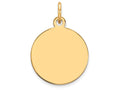 FJC Finejewelers 14k Yellow Gold Plain .018 Gauge Circular Engravable Disc Charm
