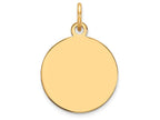 FJC Finejewelers 14k Yellow Gold Plain .035 Gauge Circular Engravable Disc Charm