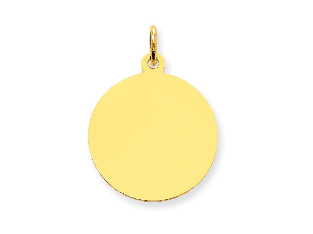FJC Finejewelers 14k Yellow Gold Plain .009 Gauge Circular Engravable Disc Charm