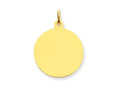 FJC Finejewelers 14k Yellow Gold Plain .009 Gauge Circular Engravable Disc Charm