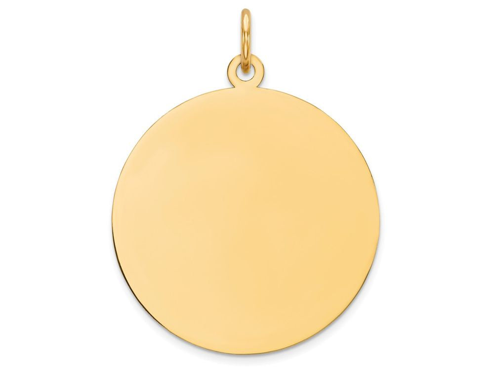 FJC Finejewelers 14k Yellow Gold Plain .009 Gauge Circular Engravable Disc Charm 23 x 29mm