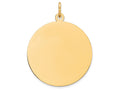 FJC Finejewelers 14k Yellow Gold Plain .035 Gauge Circular Engravable Disc Charm