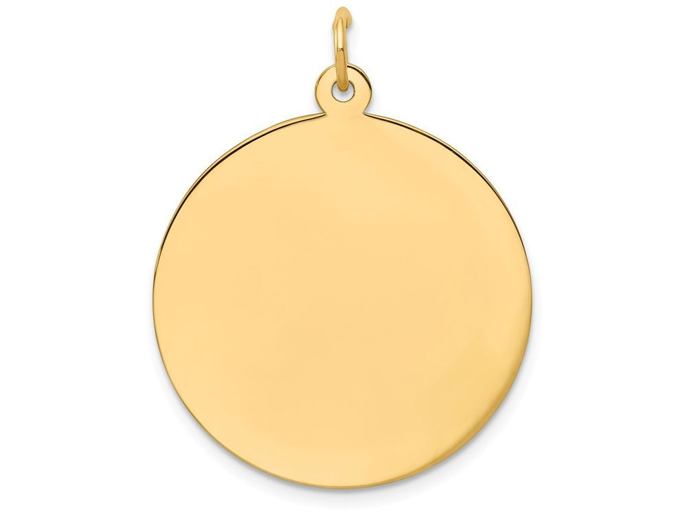 FJC Finejewelers 14k Yellow Gold Plain .013 Gauge Circular Engravable Disc Charm
