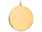 FJC Finejewelers 14k Yellow Gold Plain .027 Gauge Circular Engravable Disc Charm 28 x 36mm