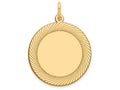 FJC Finejewelers 14k Yellow Gold Etched Design .018 Gauge Circular Engravable Disc Charm