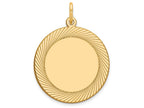 FJC Finejewelers 14k Yellow Gold Etched Design .018 Gauge Circular Engravable Disc Charm