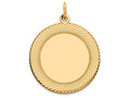 FJC Finejewelers 14k Yellow Gold Etched Design .018 Gauge Circular Engravable Disc Charm 22 x 29mm