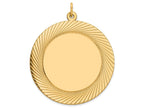 FJC Finejewelers 14k Yellow Gold Etched Design .018 Gauge Circular Engravable Disc Charm