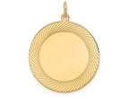 FJC Finejewelers 14k Yellow Gold Etched Design .018 Gauge Circular Engravable Disc Charm 26 x 32mm