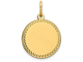 FJC Finejewelers 14k Yellow Gold Plain .011 Gauge Engravable Round Disc Charm