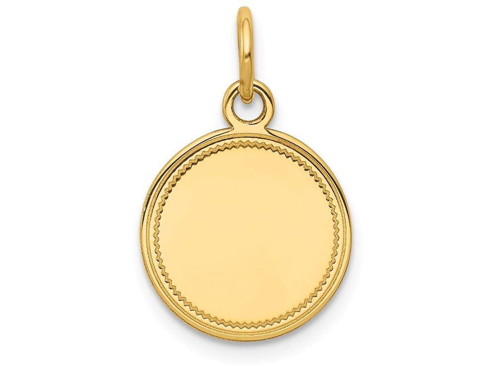 FJC Finejewelers 14k Yellow Gold Plain .011 Gauge Engravable Round Disc Charm